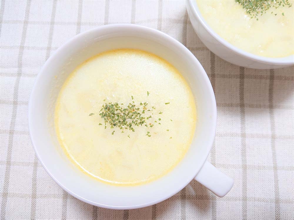 新玉の豆乳スープ