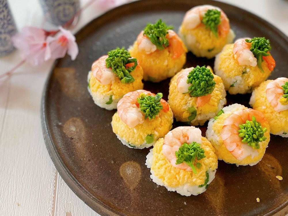 菜の花の手まり寿司