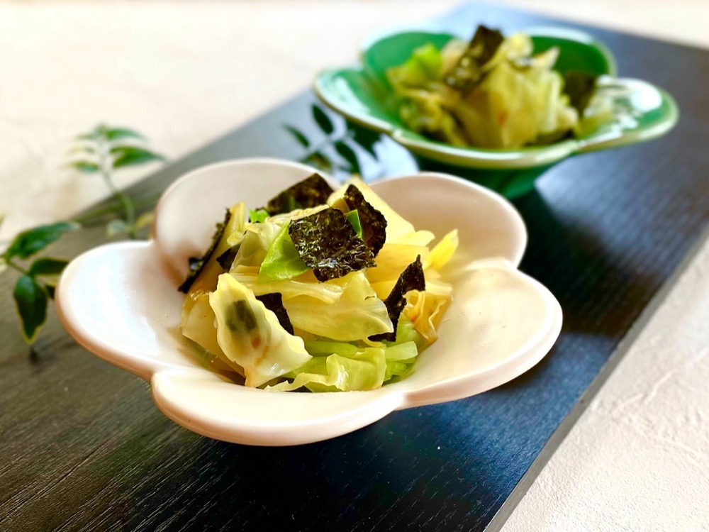 茹でキャベツの海苔和え